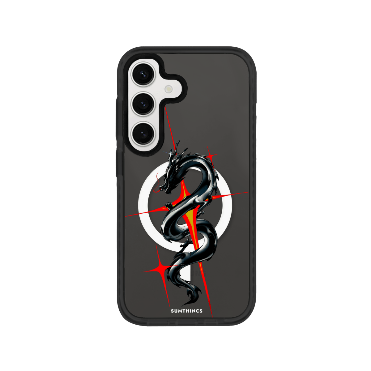 Samsung S25 Plus Dragonflare Magsafe Procase Şeffaf Telefon Kılıfı Antrasit - SUMTHINCS