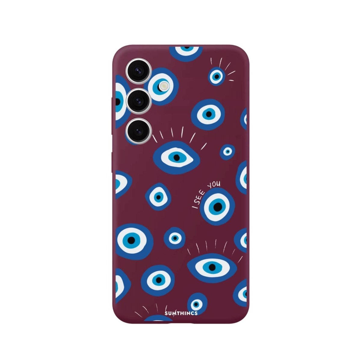 Samsung S25 Plus I See You Premium Telefon Kılıfı Bordo - SUMTHINCS