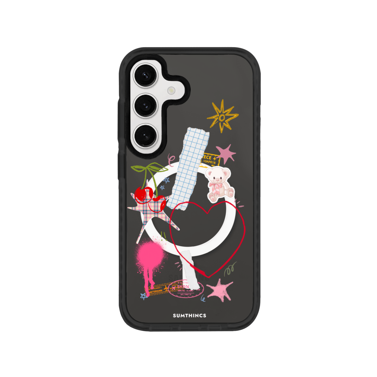 Samsung S25 Plus Sweet Chaos Magsafe Procase Şeffaf Telefon Kılıfı Antrasit - SUMTHINCS