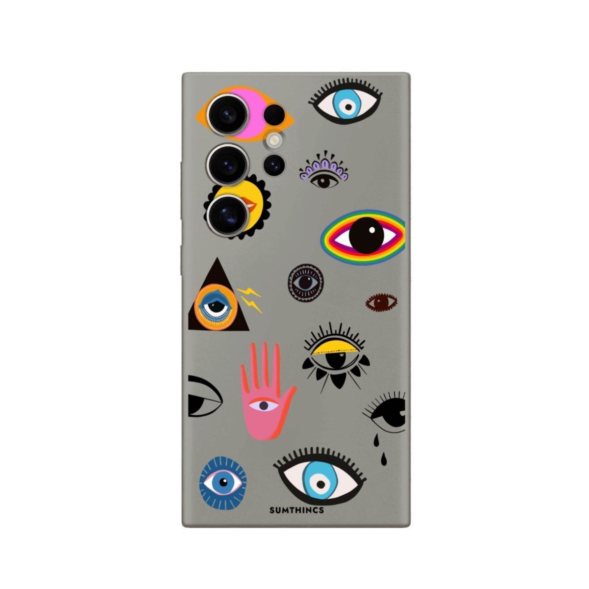 Samsung S25 Ultra Eye Stickers Premium Telefon Kılıfı Gri - SUMTHINCS