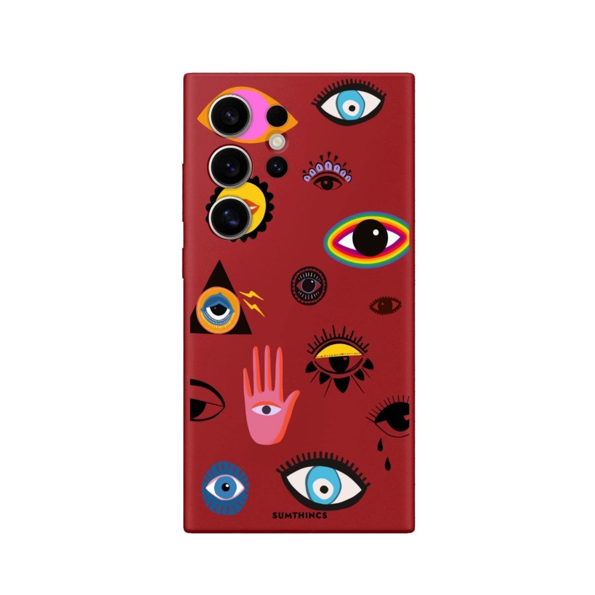 Samsung S25 Ultra Eye Stickers Premium Telefon Kılıfı Kırmızı - SUMTHINCS