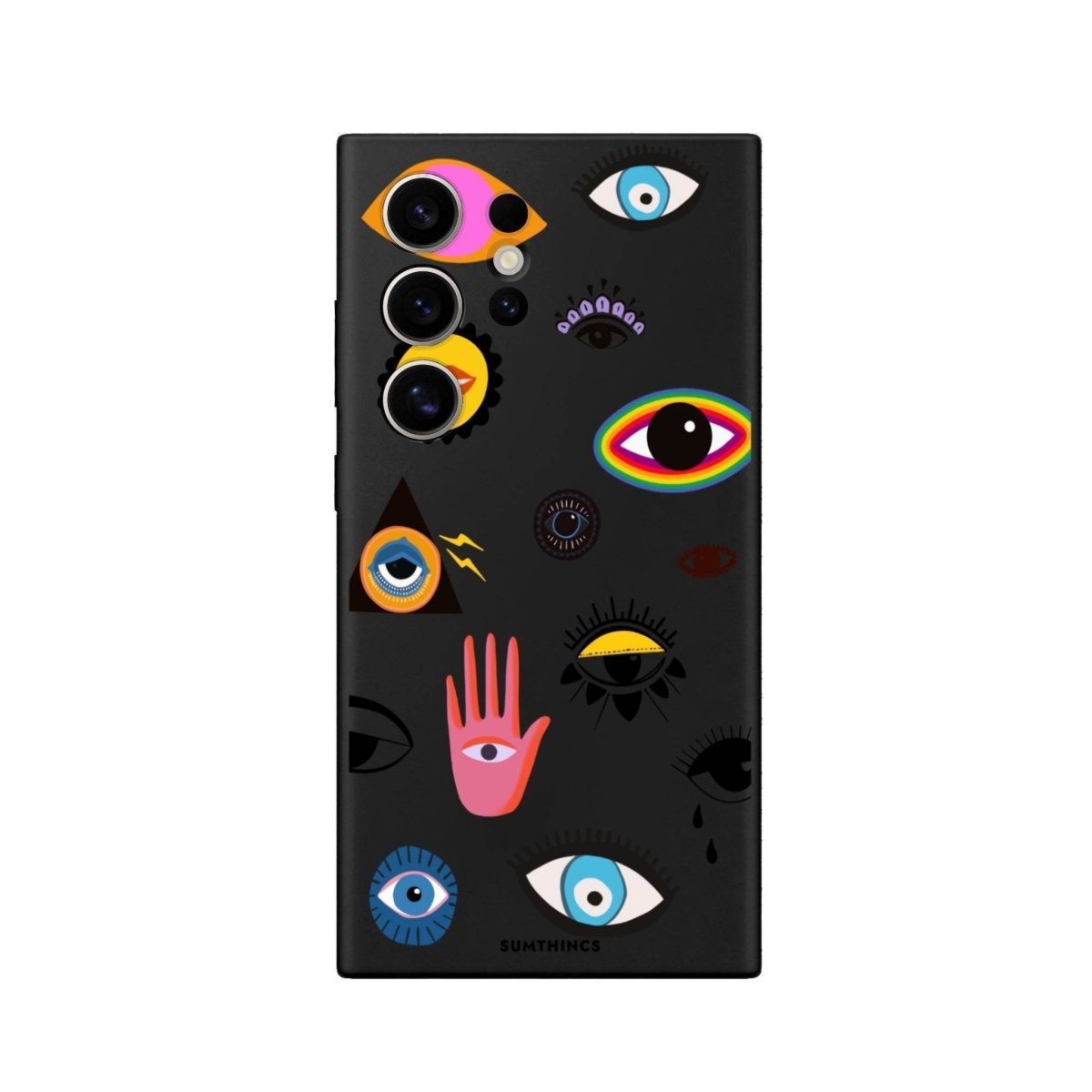 Samsung S25 Ultra Eye Stickers Premium Telefon Kılıfı Siyah - SUMTHINCS