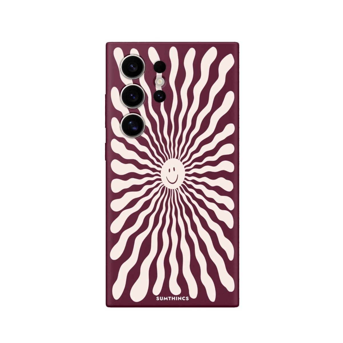 Samsung S25 Ultra Happy Little Sun Premium Telefon Kılıfı Bordo - SUMTHINCS