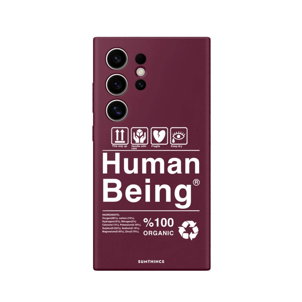 Samsung S25 Ultra Human Being Premium Telefon Kılıfı Bordo - SUMTHINCS