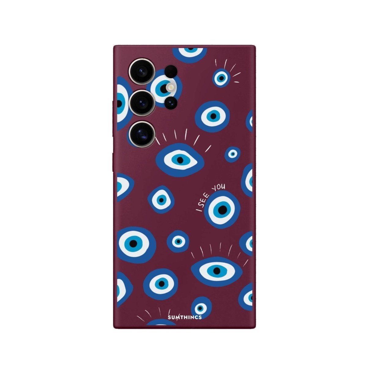 Samsung S25 Ultra I See You Premium Telefon Kılıfı Bordo - SUMTHINCS