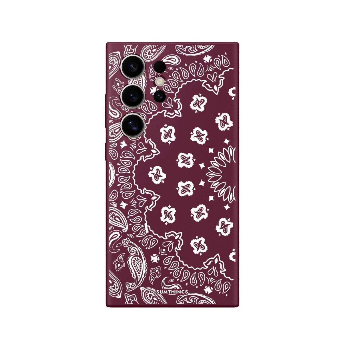 Samsung S25 Ultra Paisley Premium Telefon Kılıfı Bordo - SUMTHINCS