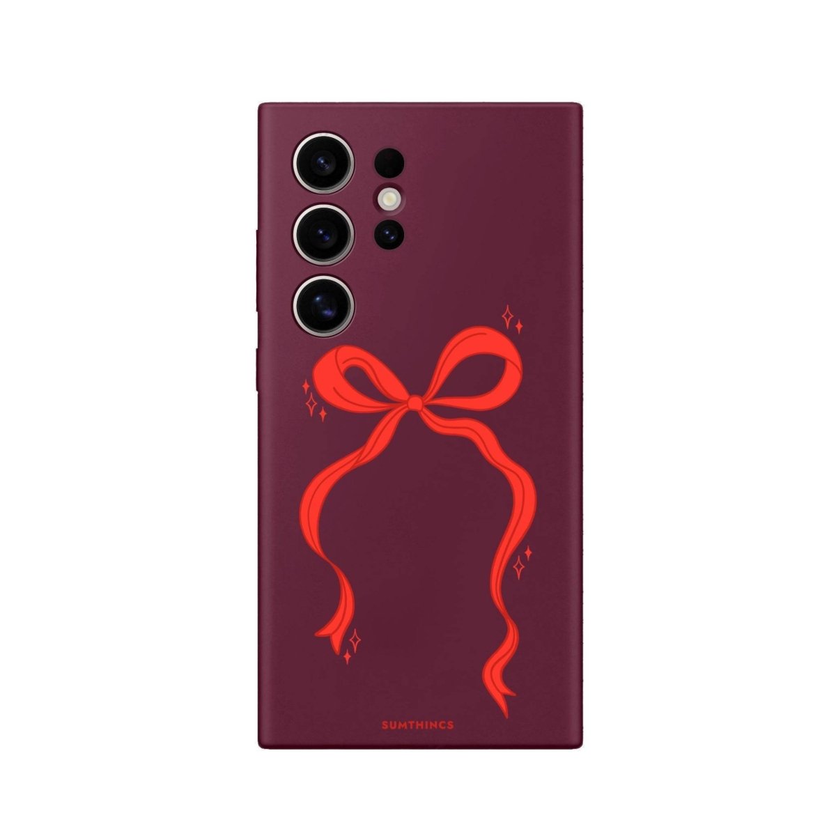 Samsung S25 Ultra Red Bow Premium Telefon Kılıfı Bordo - SUMTHINCS