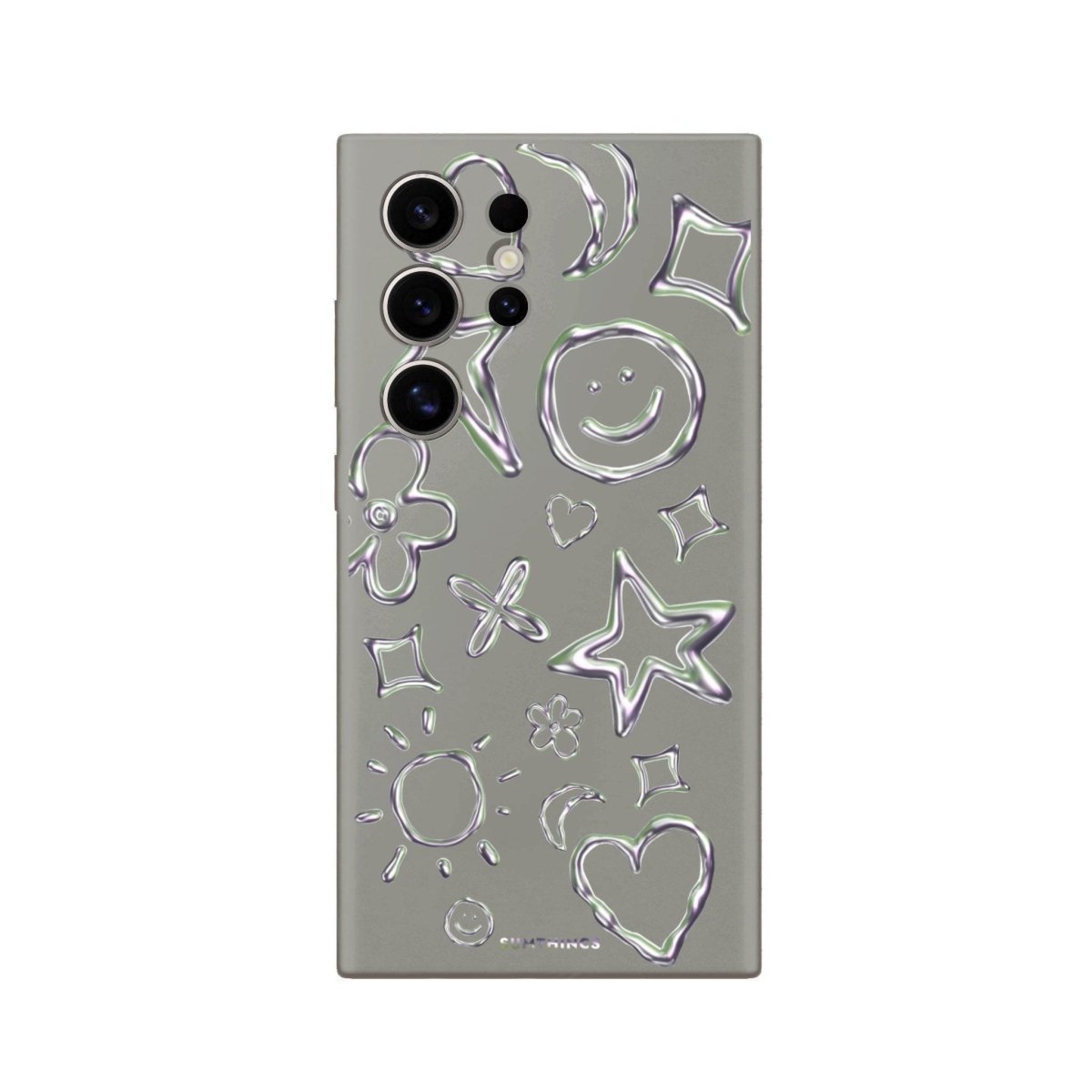 Samsung S25 Ultra Silver Doodles Premium Telefon Kılıfı - SUMTHINCS