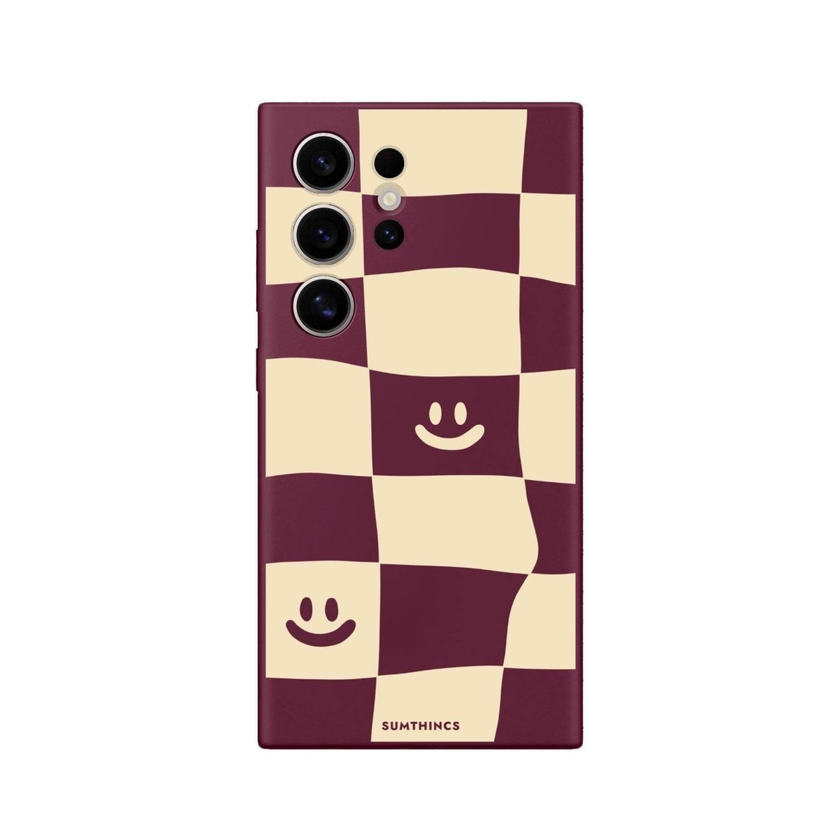 Samsung S25 Ultra Smiling Check Premium Telefon Kılıfı Bordo - SUMTHINCS