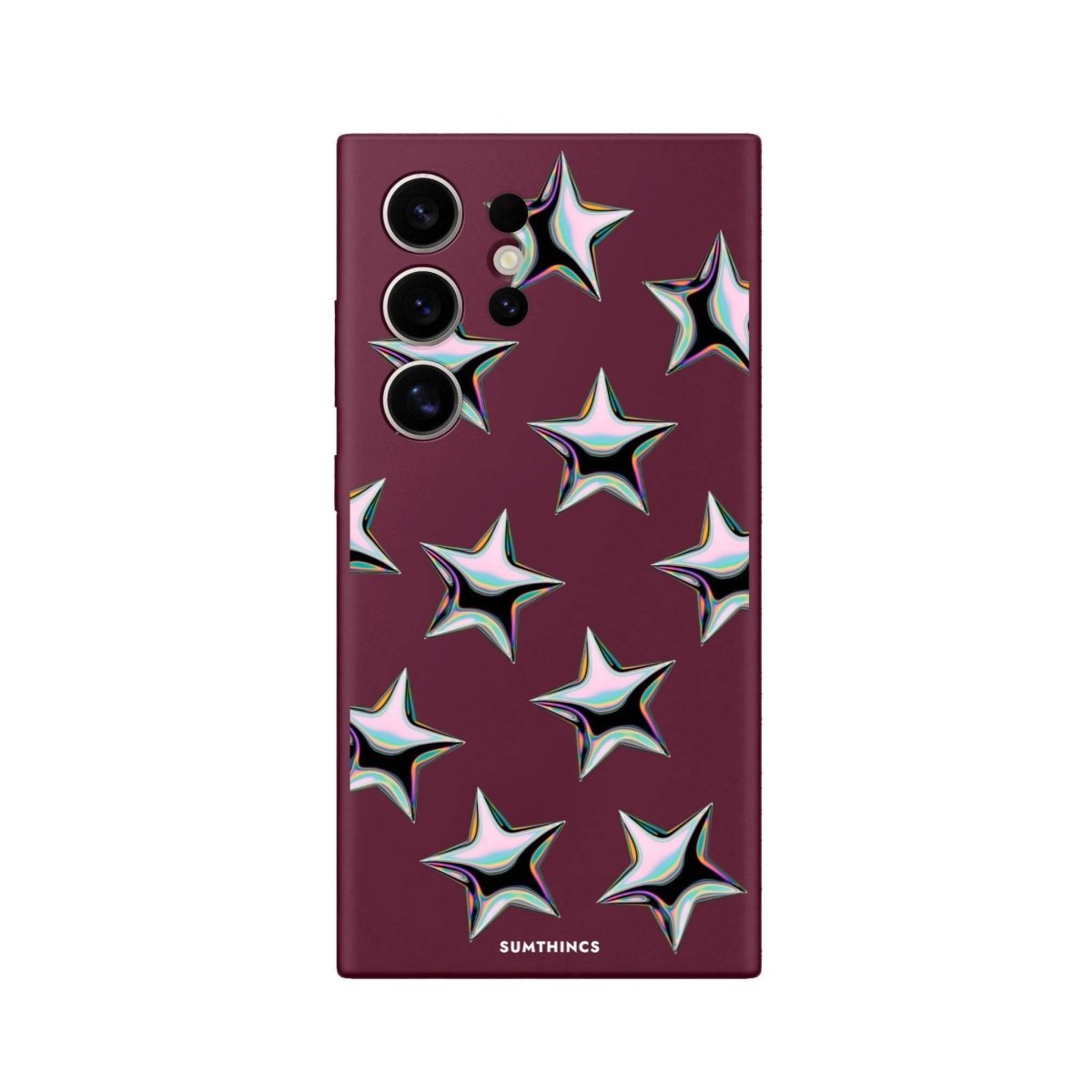 Samsung S25 Ultra Stars Premium Telefon Kılıfı Bordo - SUMTHINCS