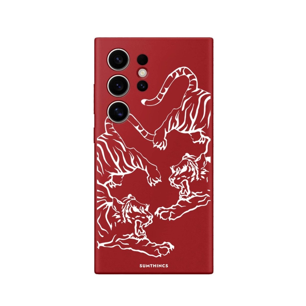 Samsung S25 Ultra Tigers Premium Telefon Kılıfı Kırmızı - SUMTHINCS
