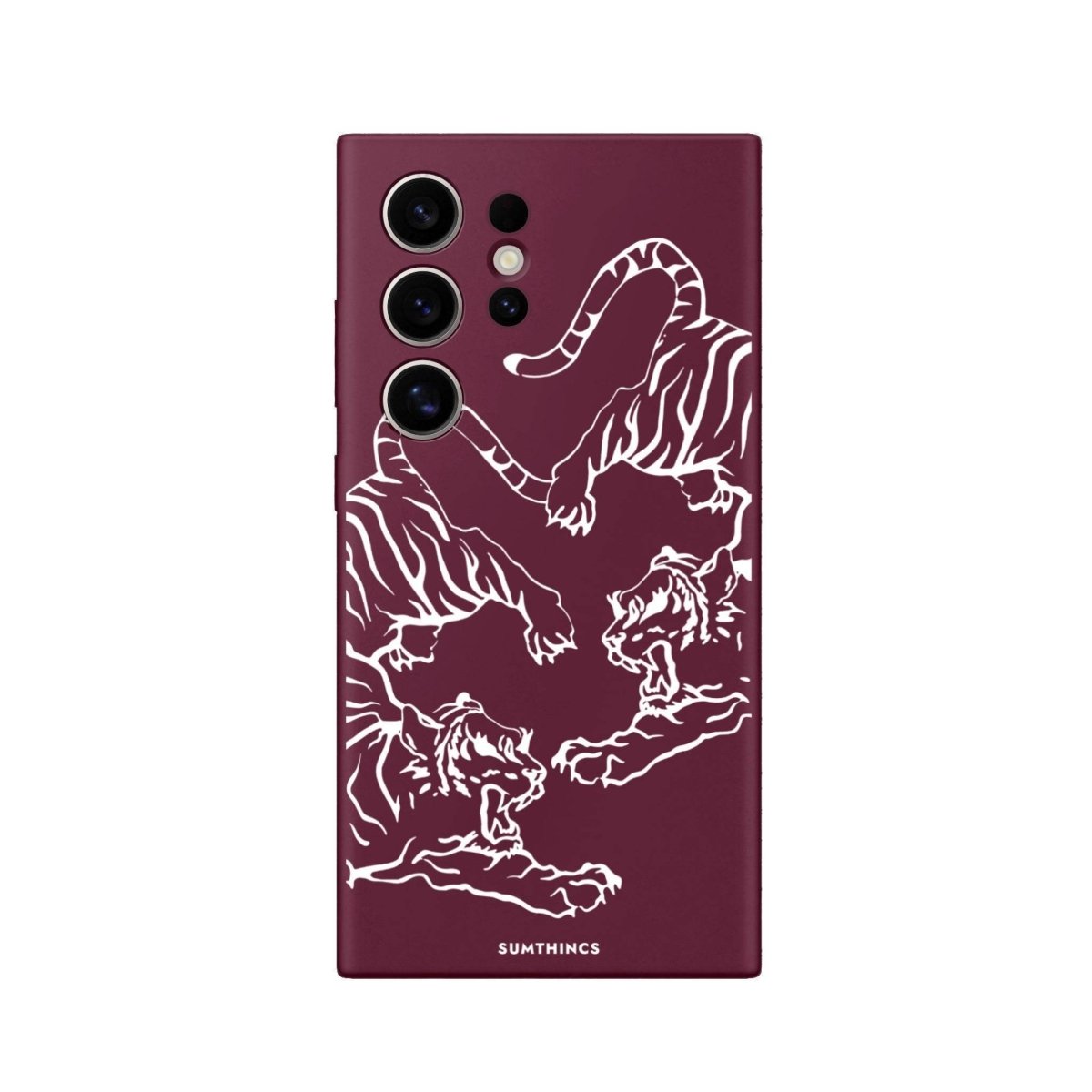 Samsung S25 Ultra Tigers Premium Telefon Kılıfı Bordo - SUMTHINCS