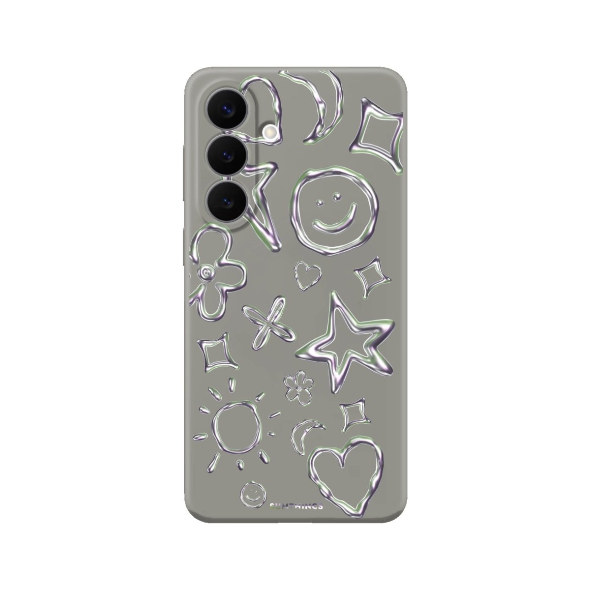 Samsung Silver Doodles Premium Telefon Kılıfı Gri - Sumthincs