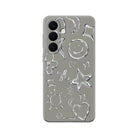 Samsung Silver Doodles Premium Telefon Kılıfı Gri - Sumthincs