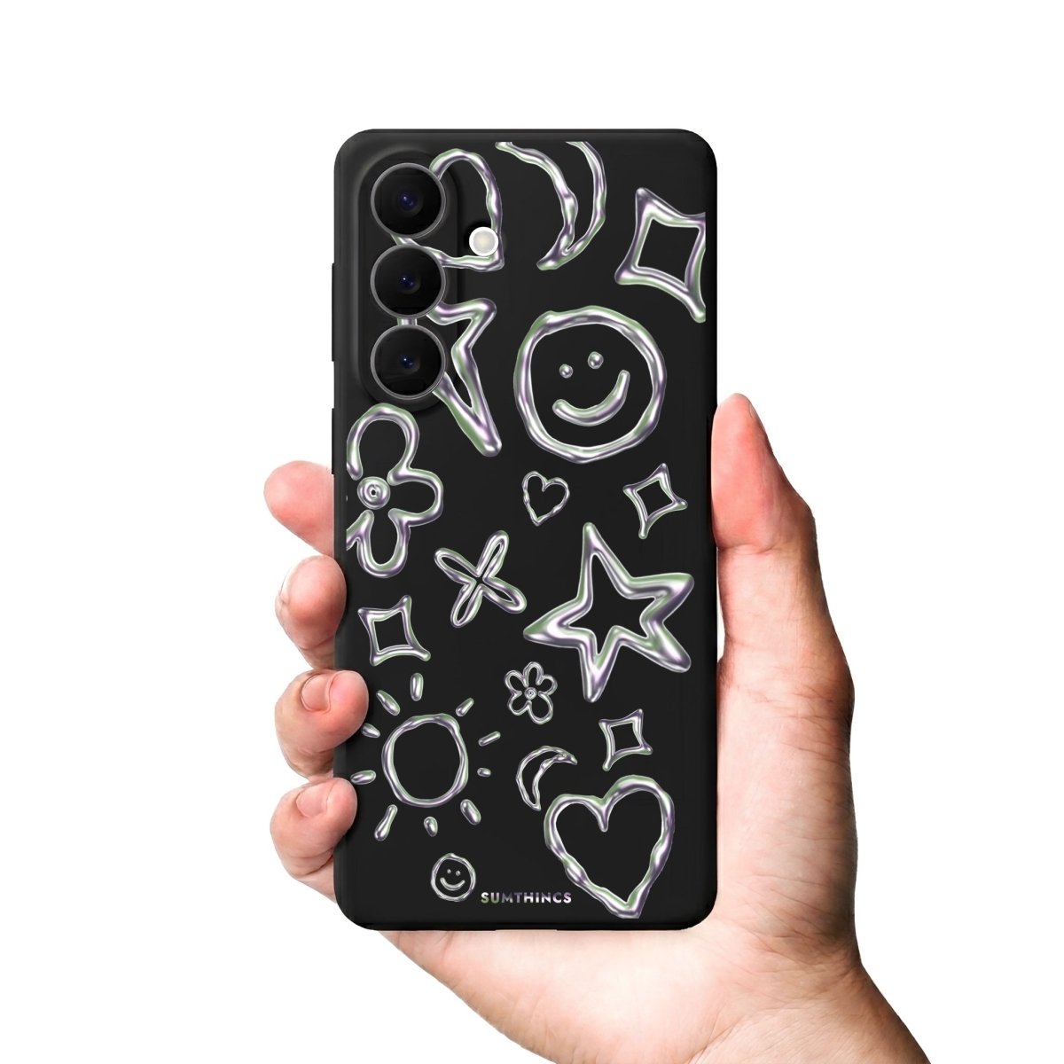 Samsung Silver Doodles Premium Telefon Kılıfı Gri - Sumthincs