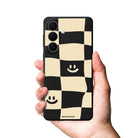 Samsung Smiling Check Premium Telefon Kılıfı Gri - Sumthincs