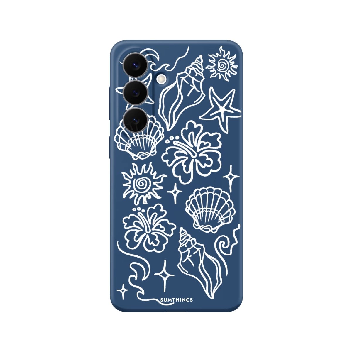 Samsung Summer Sketch Premium Telefon Kılıfı Pasifik Mavi - Sumthincs