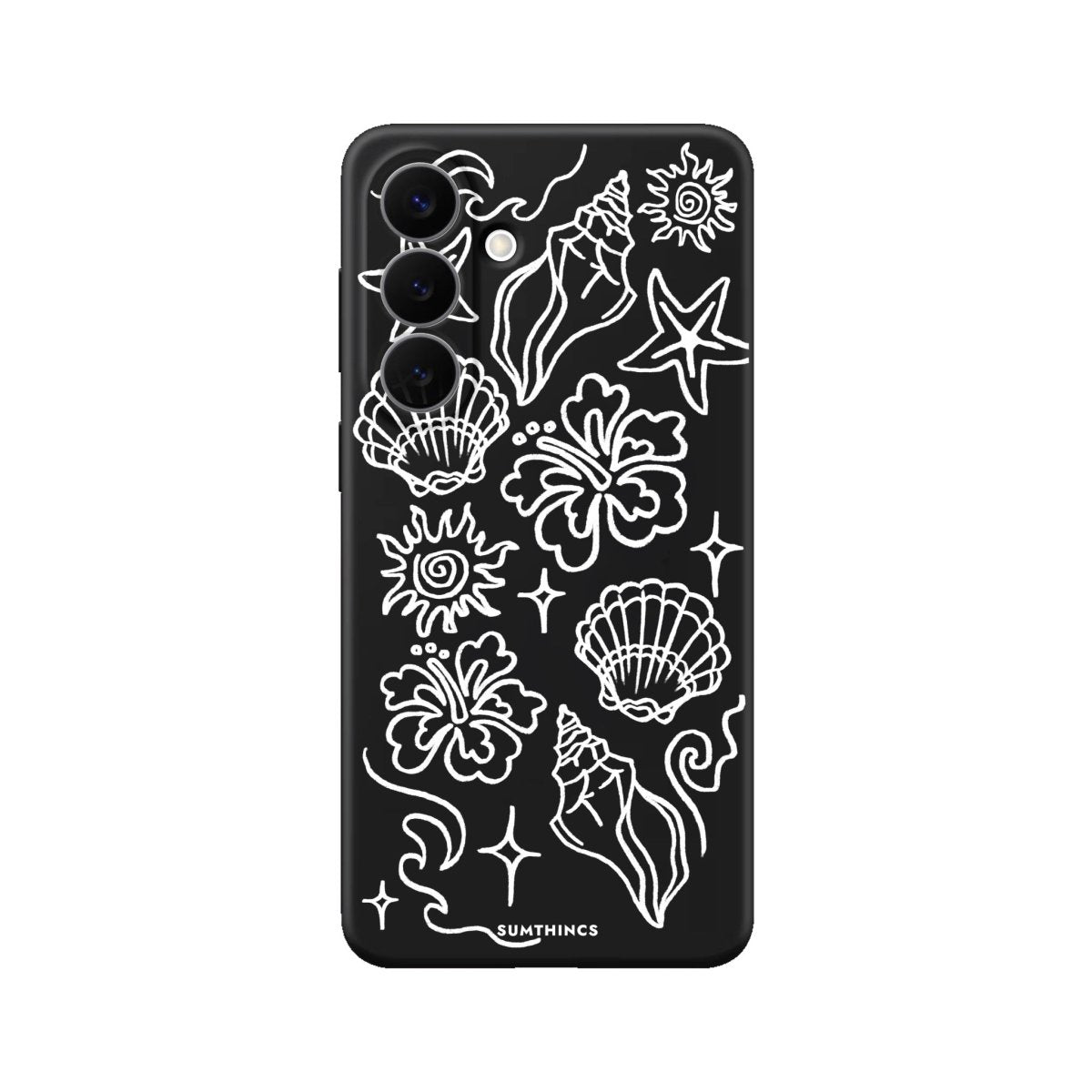 Samsung Summer Sketch Premium Telefon Kılıfı Siyah - Sumthincs