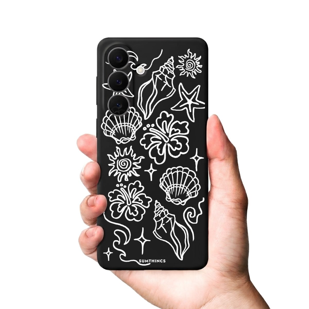 Samsung Summer Sketch Premium Telefon Kılıfı Gri - Sumthincs