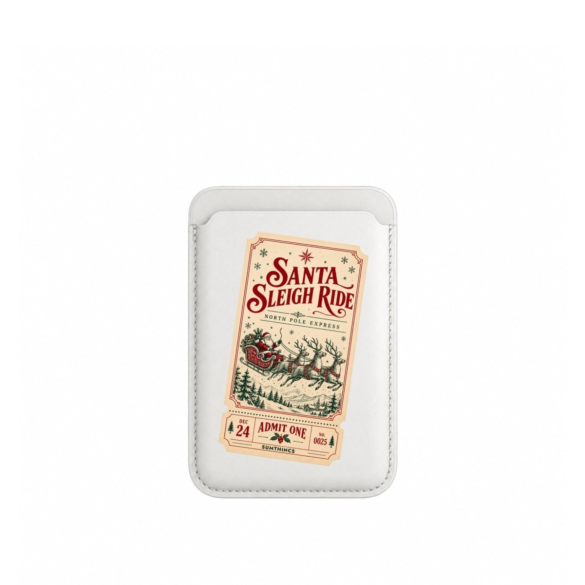 Santa Ride MagSafe Deri Cüzdan Wallet Beyaz - Sumthincs