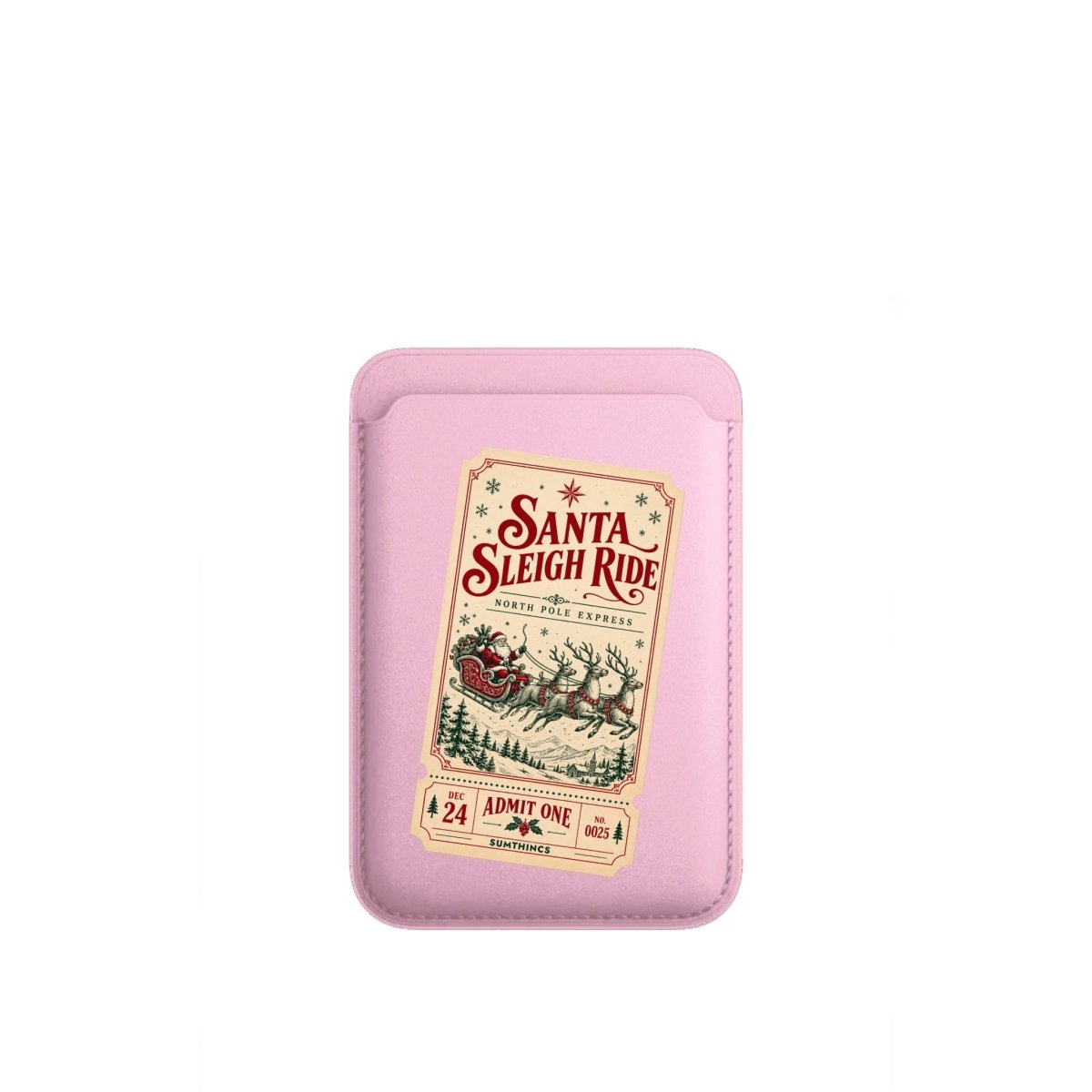 Santa Ride MagSafe Deri Cüzdan Wallet Pembe - Sumthincs