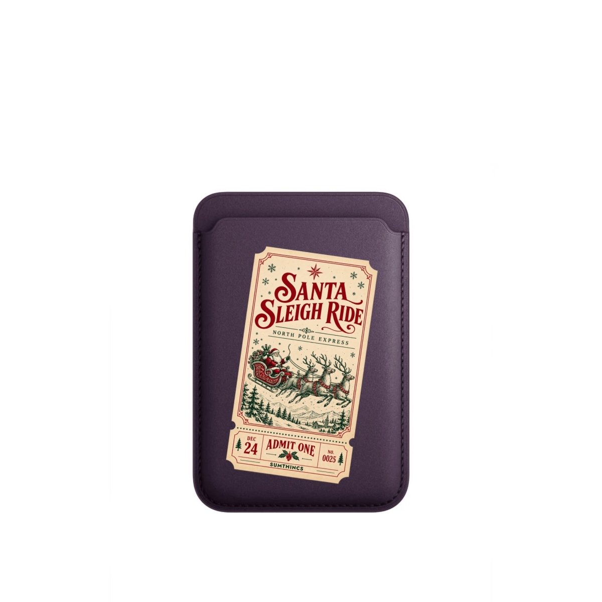 Santa Ride MagSafe Deri Cüzdan Wallet Mor - Sumthincs