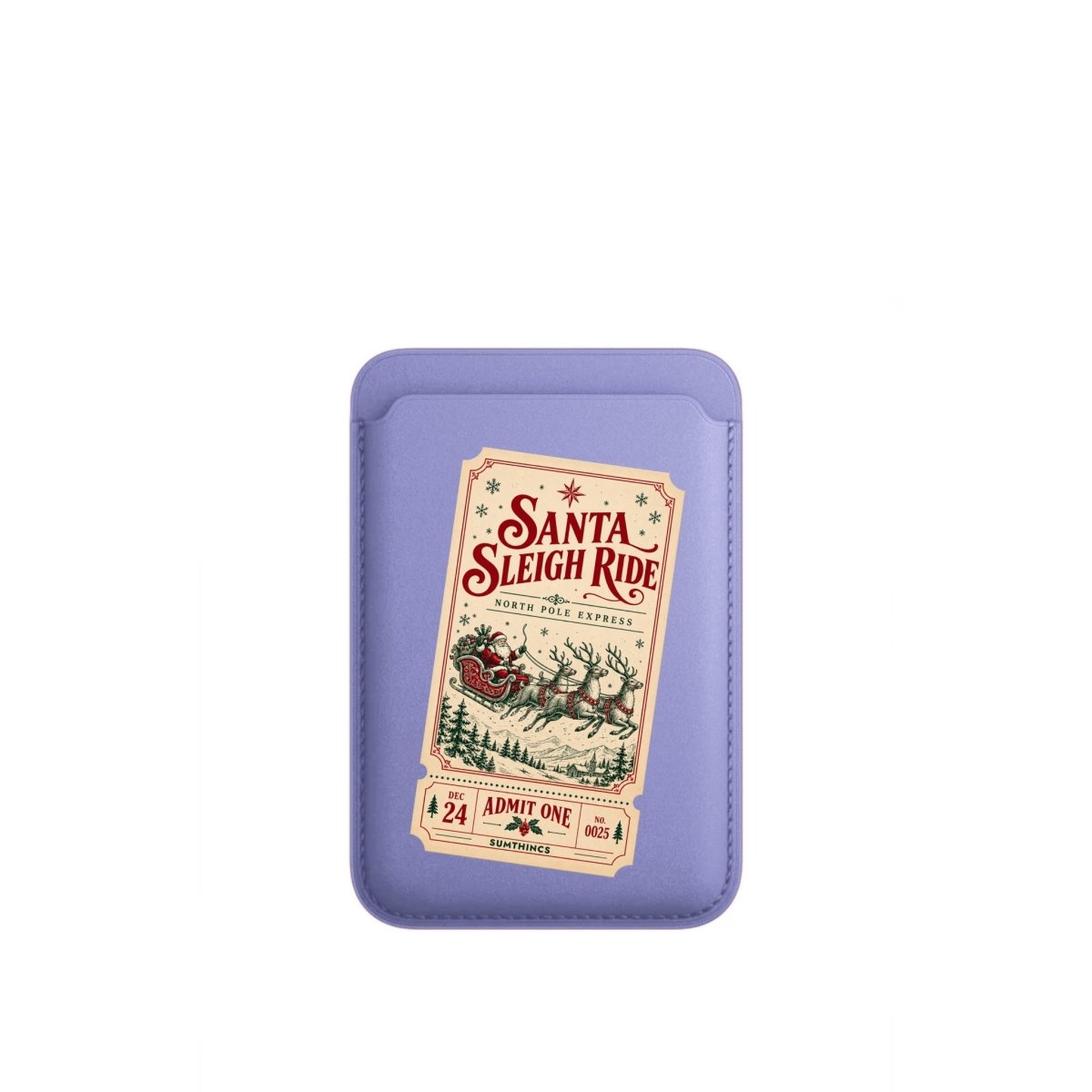 Santa Ride MagSafe Deri Cüzdan Wallet Lila - Sumthincs