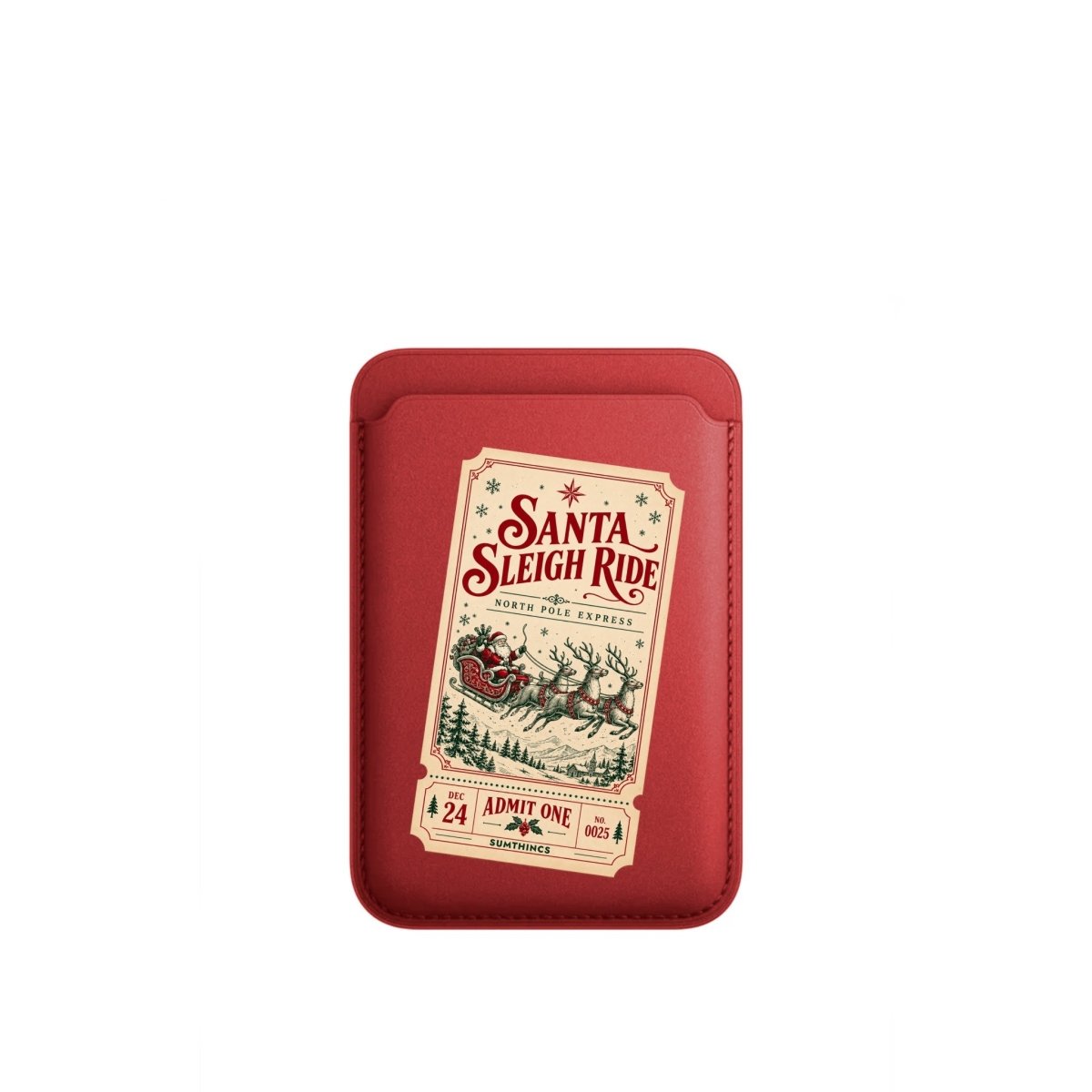 Santa Ride MagSafe Deri Cüzdan Wallet Kırmızı - Sumthincs