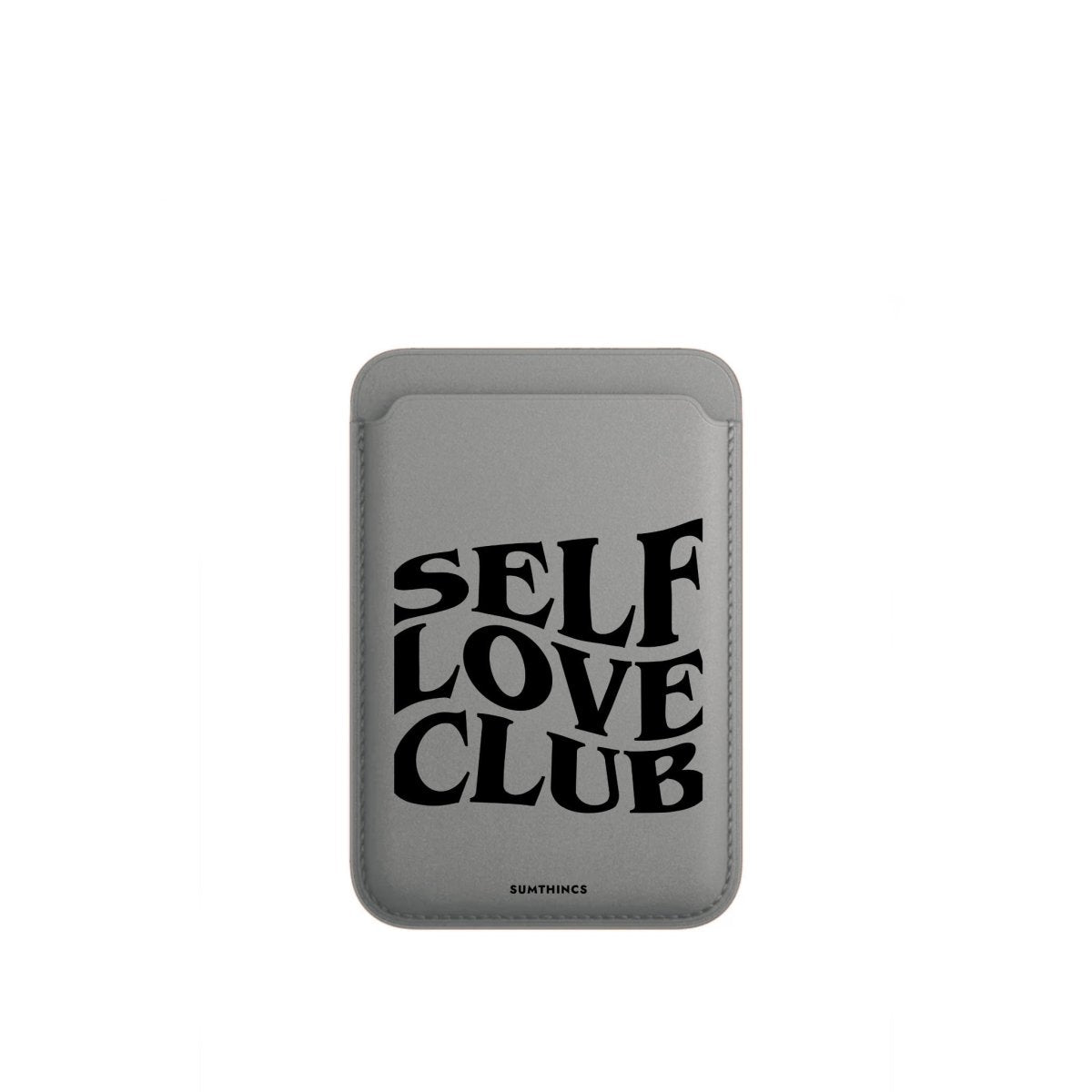 Self Love Club MagSafe Deri Cüzdan Wallet Gri - Sumthincs