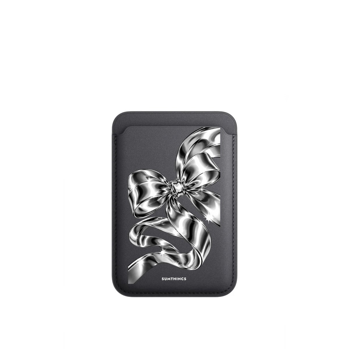 Silver Bow MagSafe Deri Cüzdan Wallet Siyah - Sumthincs
