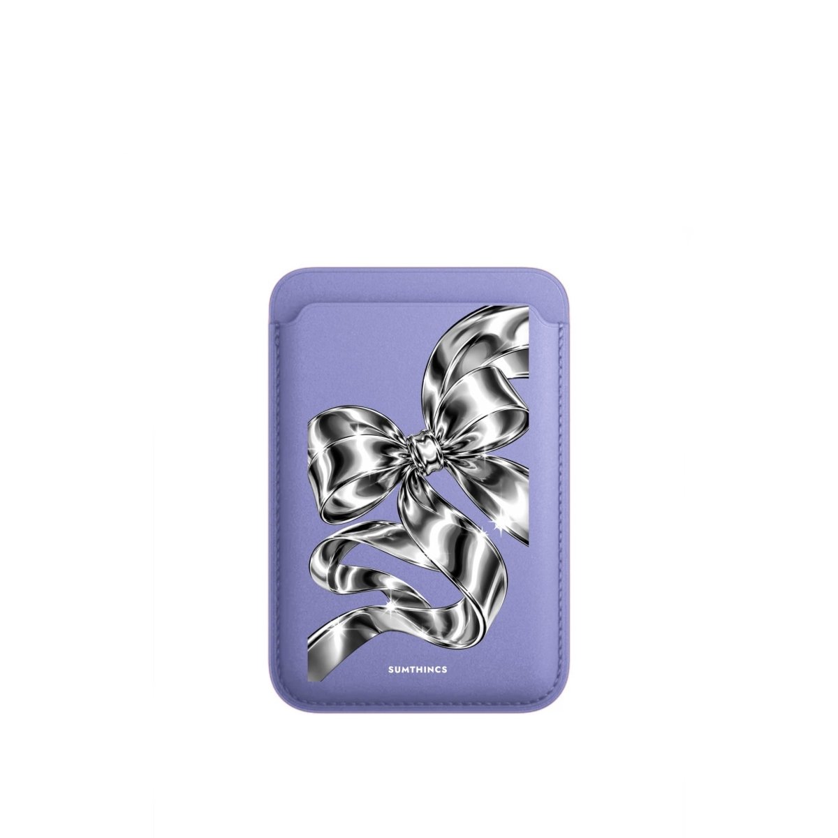 Silver Bow MagSafe Deri Cüzdan Wallet Lila - Sumthincs