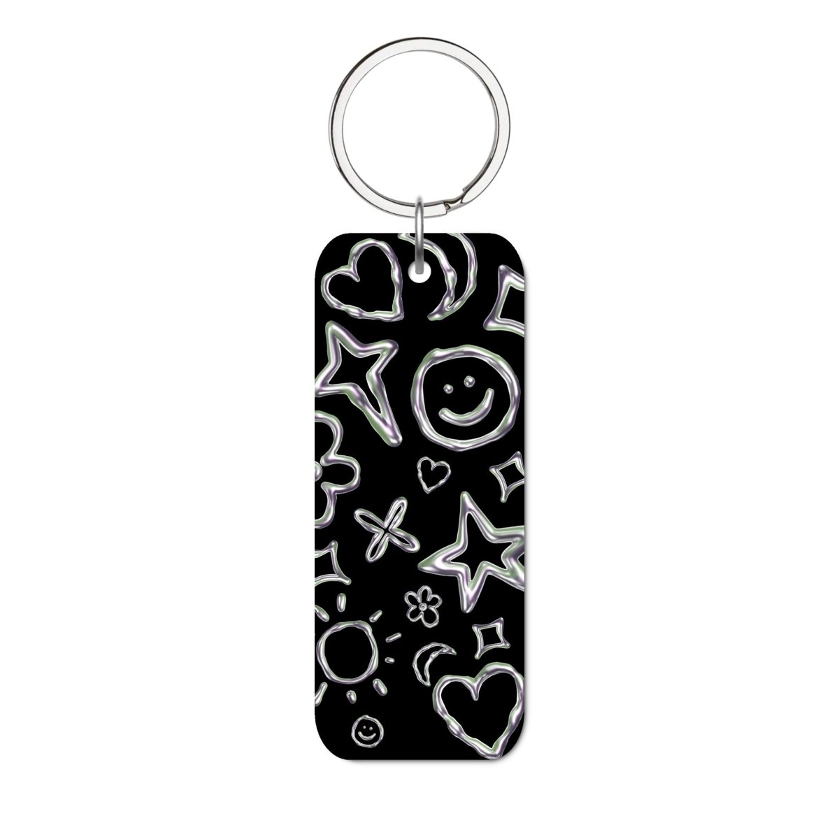 Silver Doodles Glossy Dikdörtgen Anahtarlık - SUMTHINCS