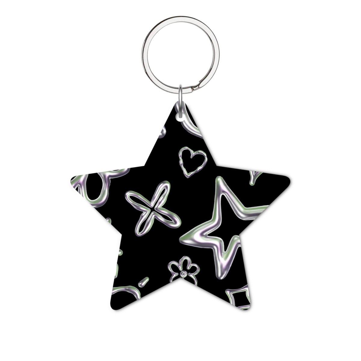 Silver Doodles Glossy Yıldız Anahtarlık - SUMTHINCS