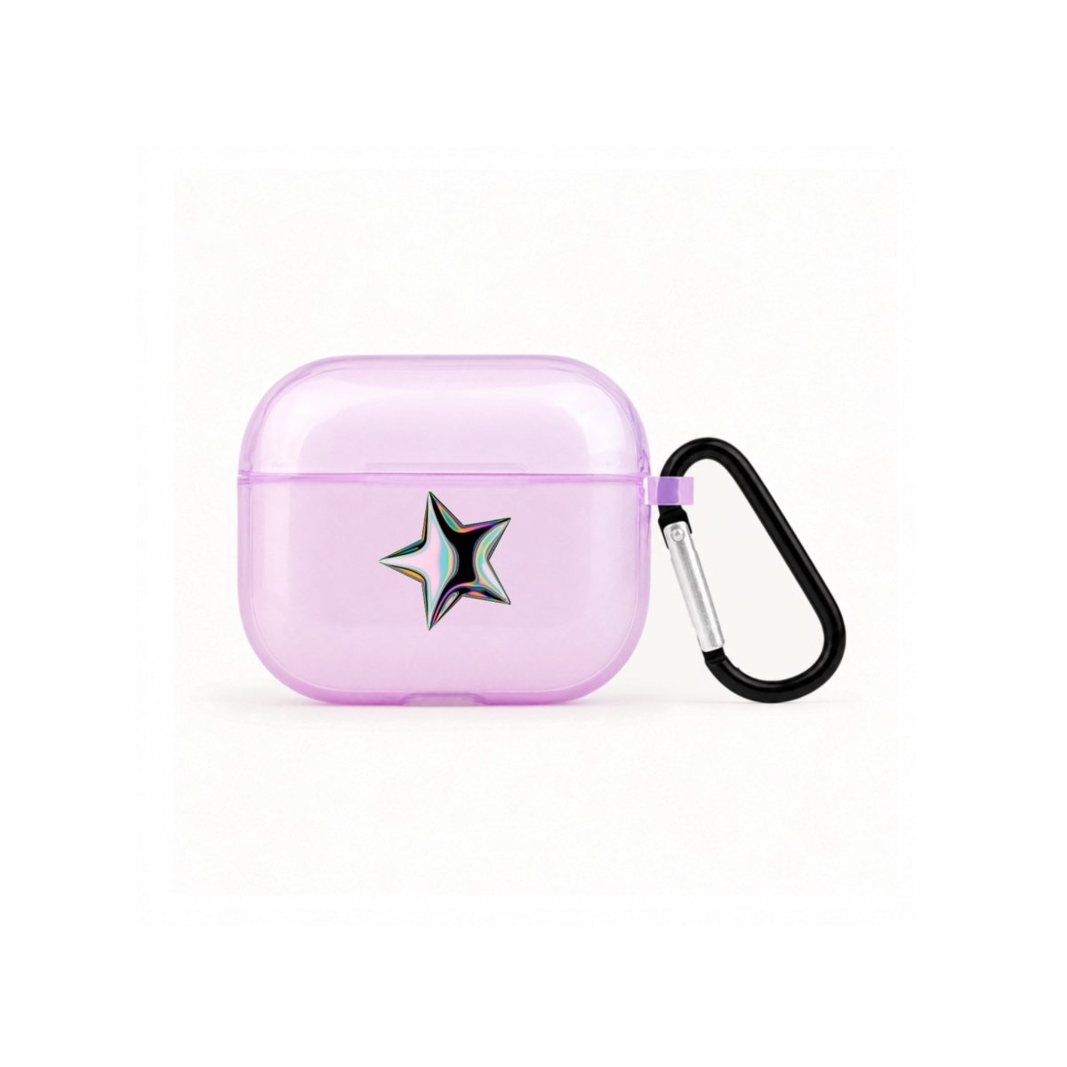 Stars AirPods 3 Şeffaf Silikon Kılıf Lila - Sumthincs