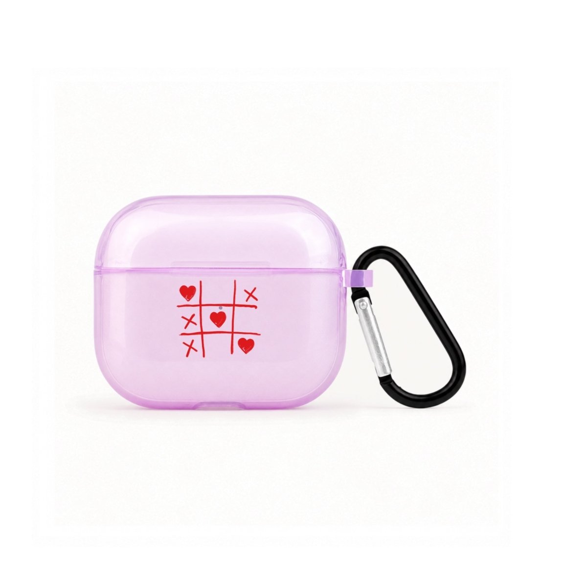 Tic Tac Toe AirPods 3 Şeffaf Silikon Kılıf Lila - Sumthincs