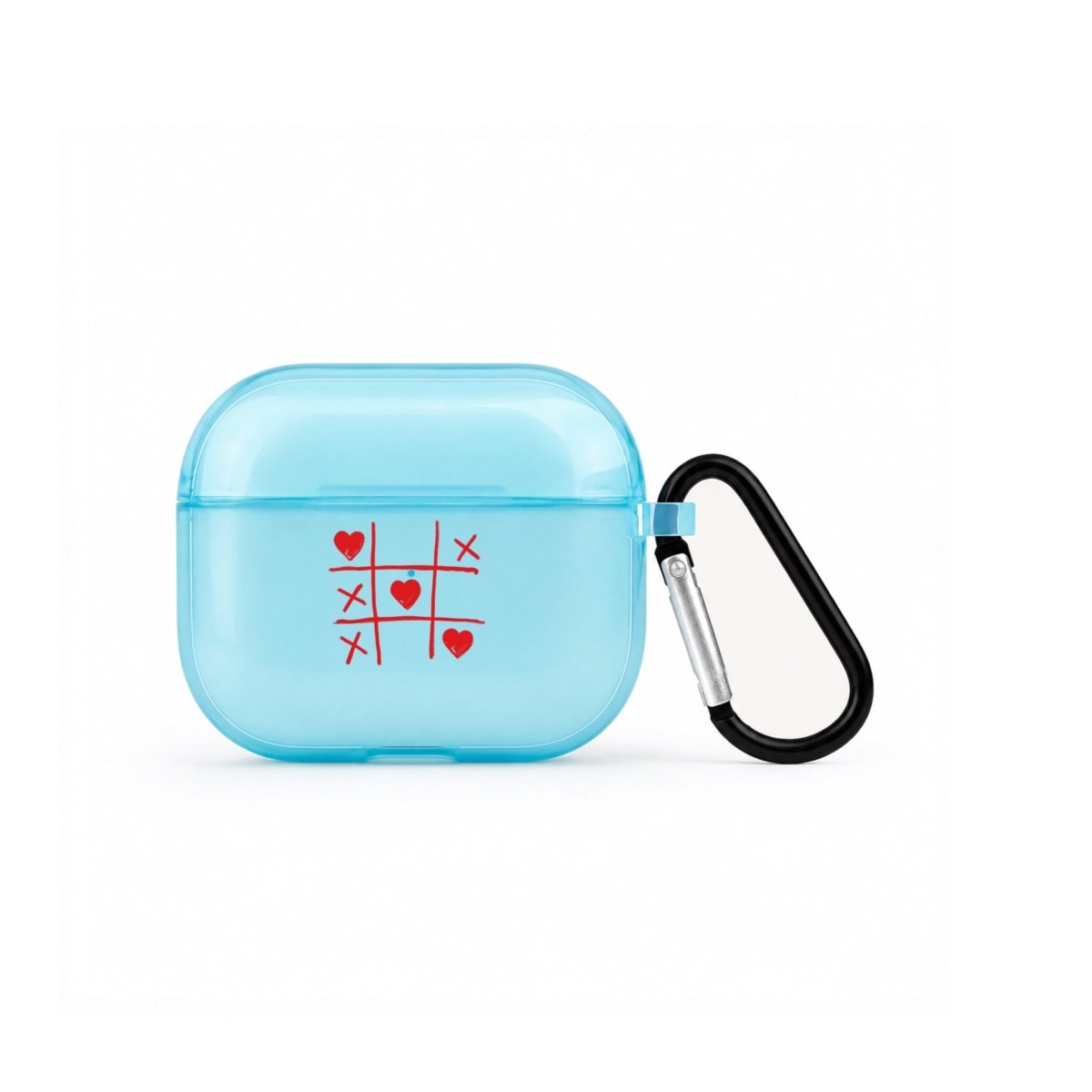 Tic Tac Toe AirPods 3 Şeffaf Silikon Kılıf Mavi - Sumthincs