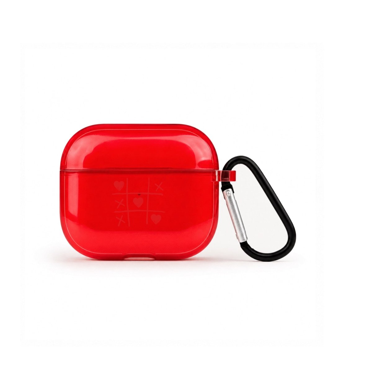 Tic Tac Toe AirPods 3 Şeffaf Silikon Kılıf Kırmızı - Sumthincs