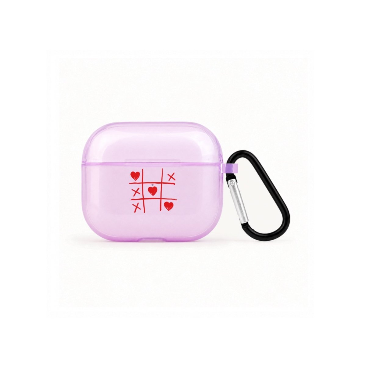 Tic Tac Toe AirPods Pro Şeffaf Silikon Kılıf Lila - Sumthincs