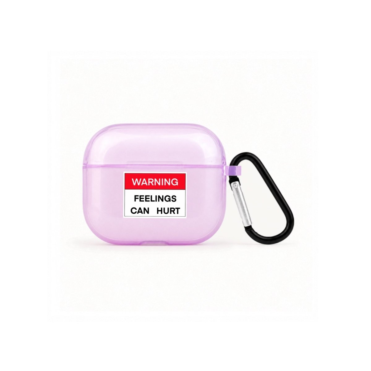 Warning AirPods 3 Şeffaf Silikon Kılıf Lila - Sumthincs