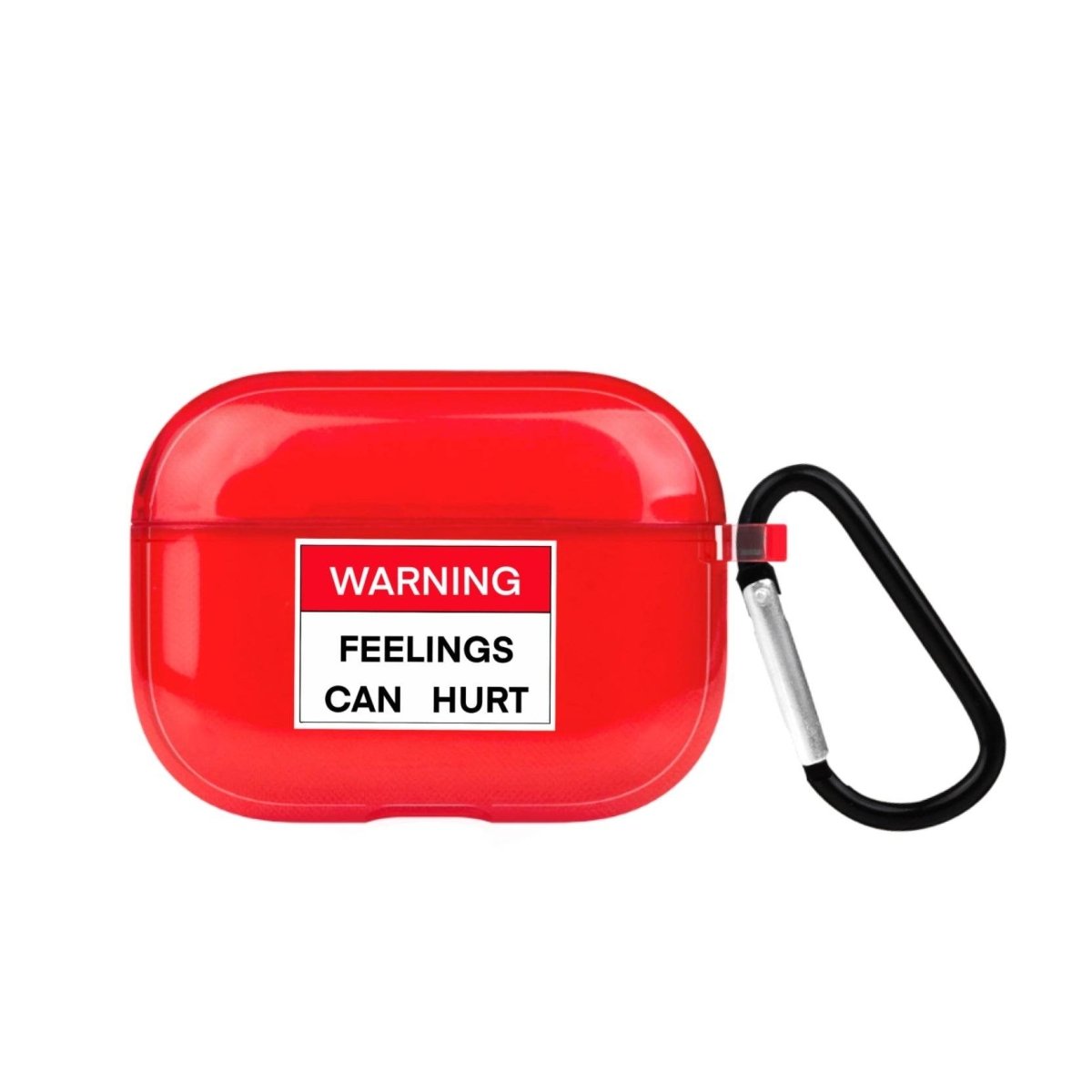 Warning AirPods Pro Şeffaf Silikon Kılıf Kırmızı - SUMTHINCS