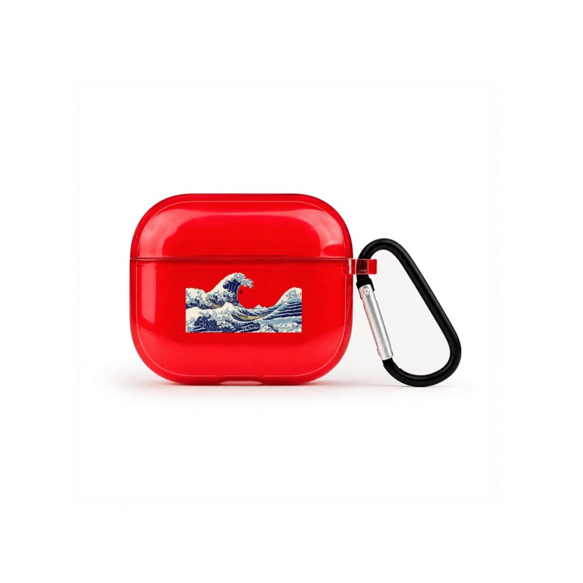 Waves AirPods 3 Şeffaf Silikon Kılıf Kırmızı - Sumthincs