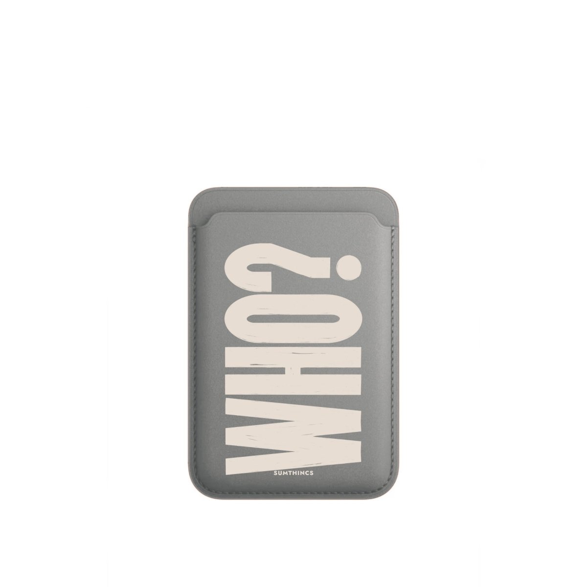 Who? MagSafe Deri Cüzdan Wallet Gri - Sumthincs