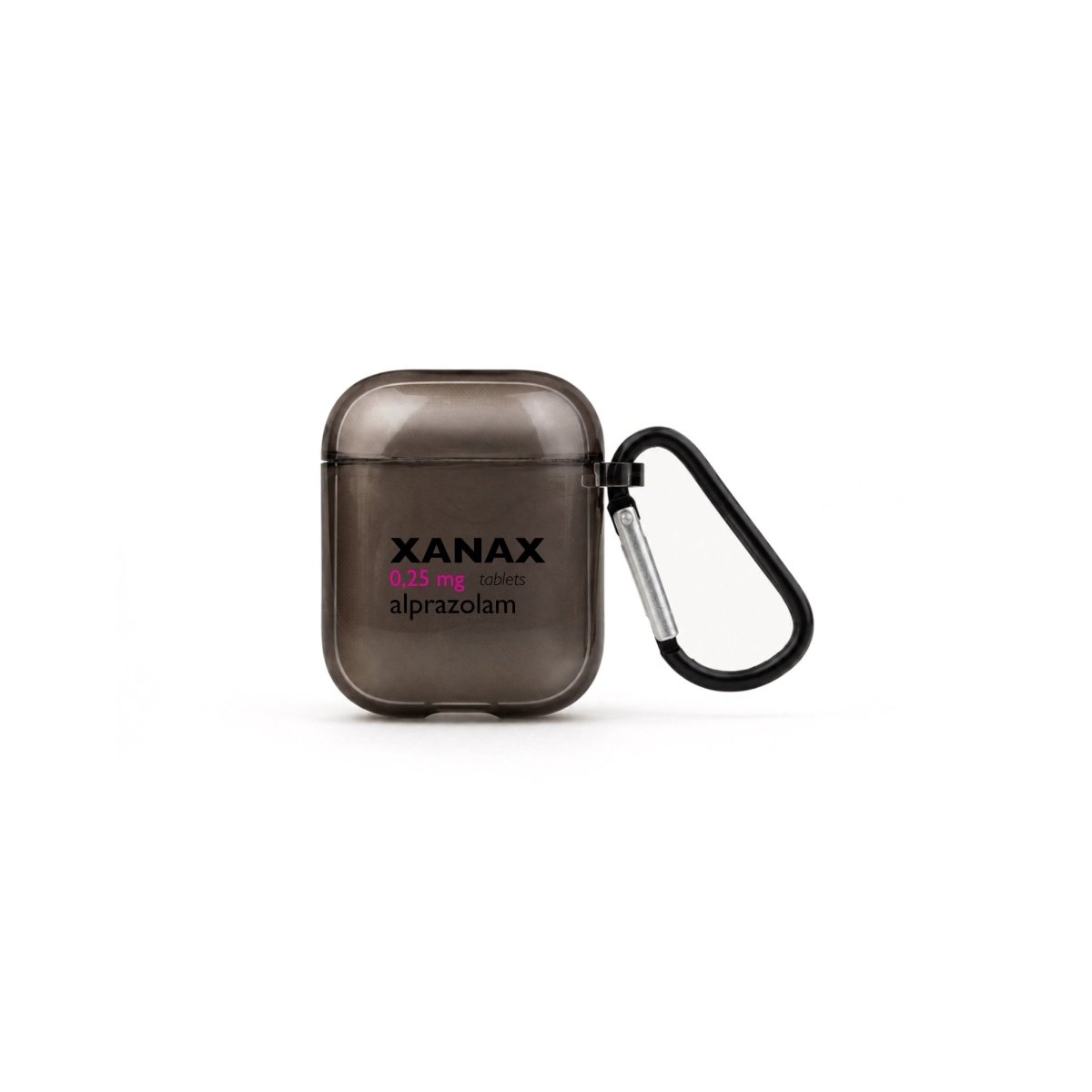 Xanax AirPods 1. ve 2. Nesil Şeffaf Silikon Kılıf Siyah - Sumthincs