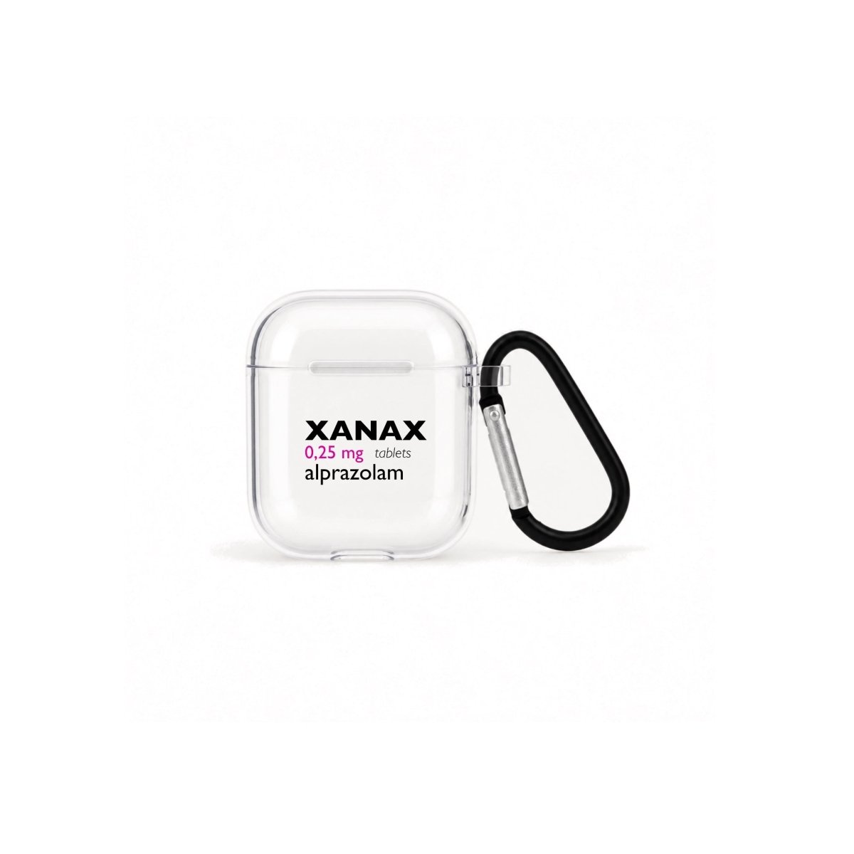 Xanax AirPods 1. ve 2. Nesil Şeffaf Silikon Kılıf Beyaz Şeffaf - Sumthincs