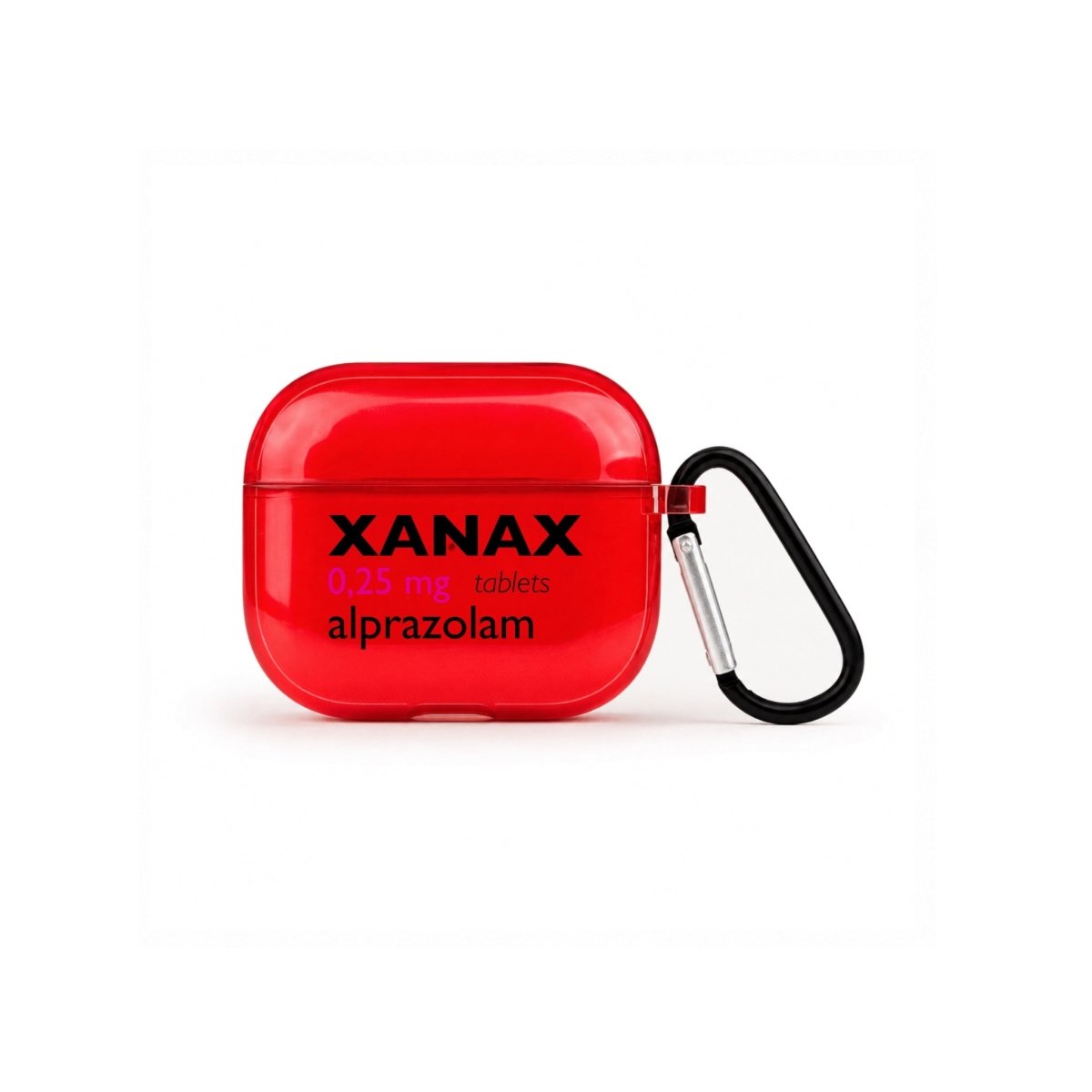 Xanax AirPods 3 Şeffaf Silikon Kılıf Kırmızı - Sumthincs