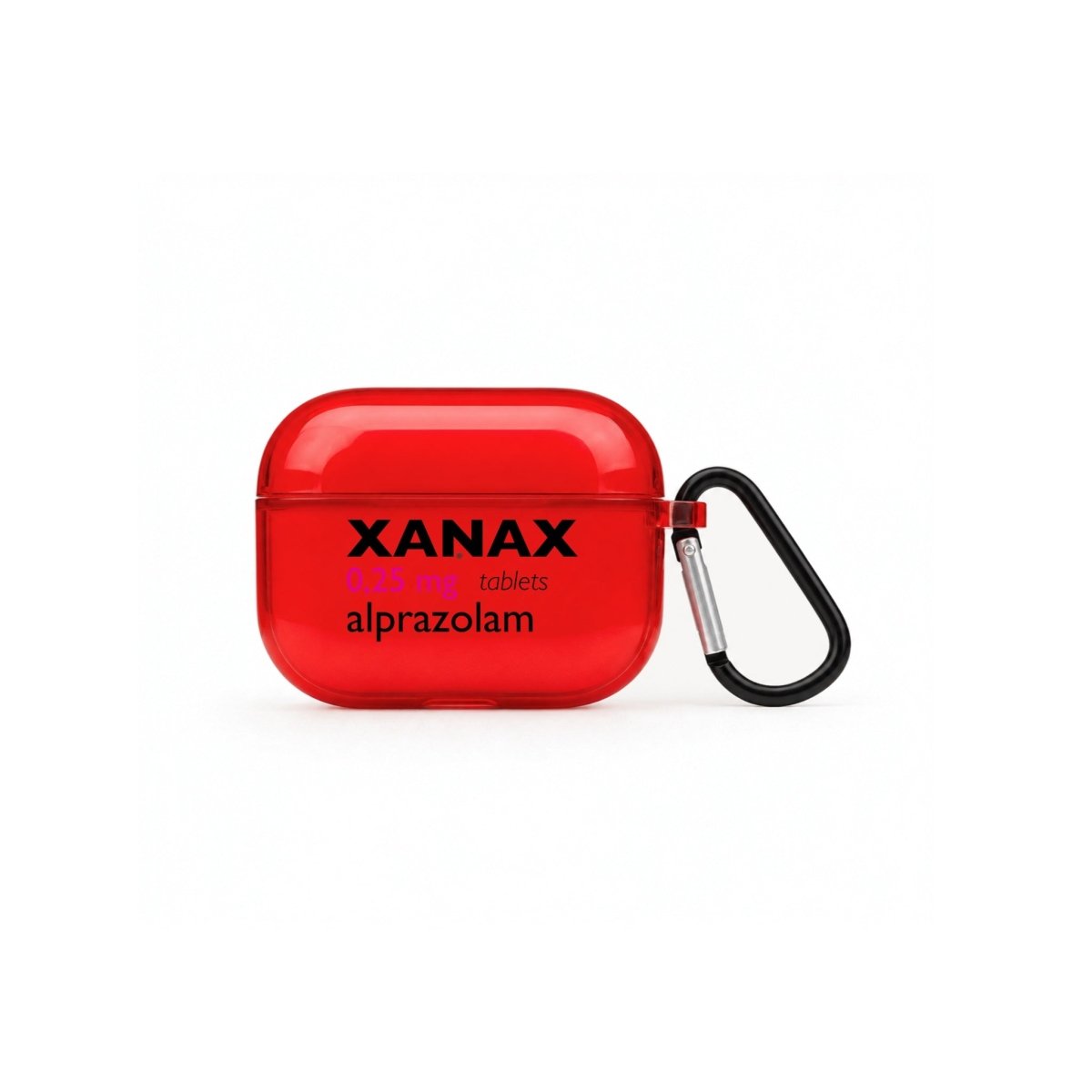 Xanax AirPods Pro Şeffaf Silikon Kılıf Kırmızı - Sumthincs