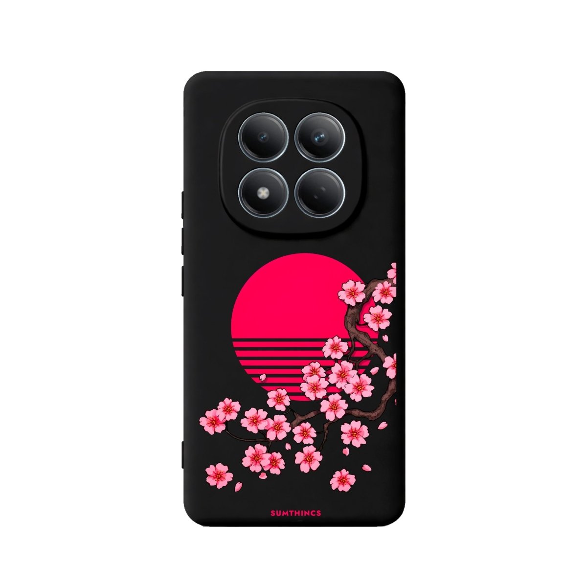 Xiaomi Cherry Blossom Dawn Premium Telefon Kılıfı Siyah - Sumthincs