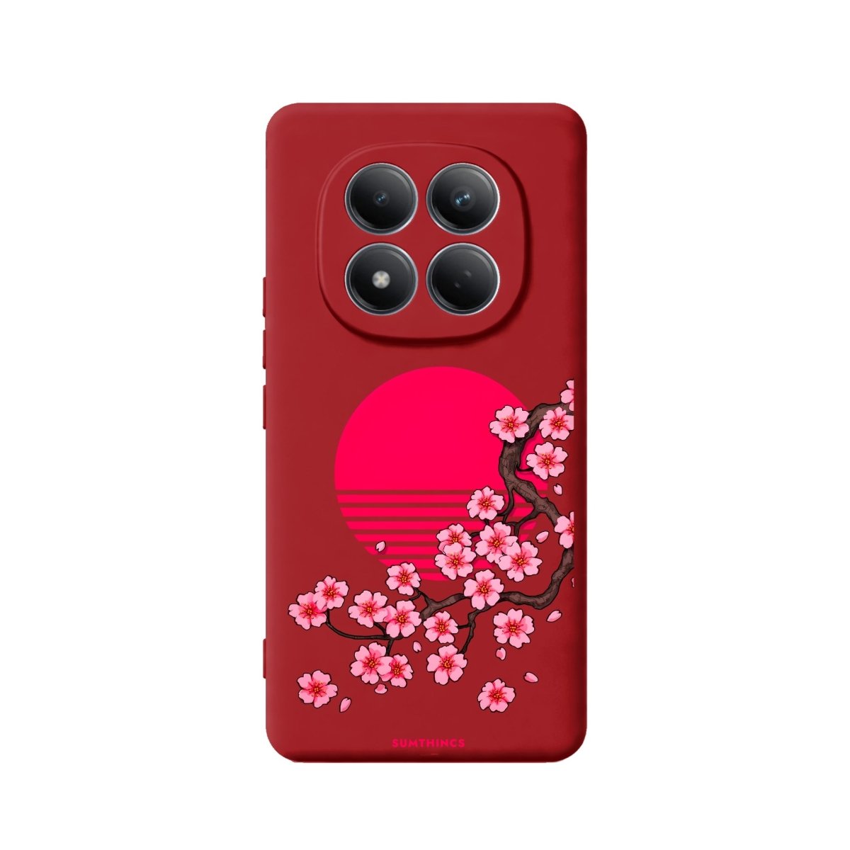 Xiaomi Cherry Blossom Dawn Premium Telefon Kılıfı Kırmızı - Sumthincs