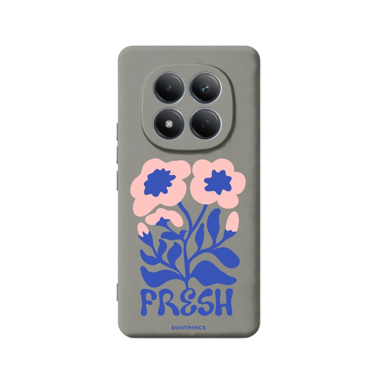 Xiaomi Fresh Flowers Premium Telefon Kılıfı Gri - Sumthincs