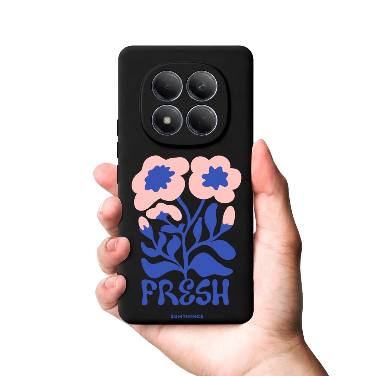 Xiaomi Fresh Flowers Premium Telefon Kılıfı Gri - Sumthincs